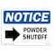 Signmission OSHA Notice, 5" Height, Power Shutoff Right Arrow Sign With Symbol, 7" X 5", Landscape OS-NS-D-57-L-17748 - alternate 1